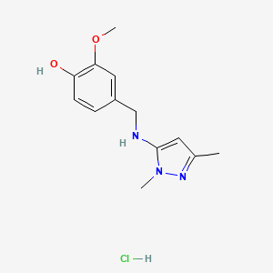 molecular formula C13H18ClN3O2 B12226523 4-[[(2,5-Dimethylpyrazol-3-yl)amino]methyl]-2-methoxyphenol;hydrochloride 