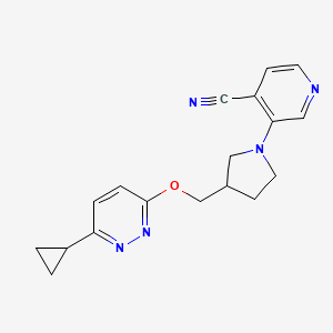 3-(3-{[(6-Cyclopropylpyridazin-3-yl)oxy]methyl}pyrrolidin-1-yl)pyridine-4-carbonitrile