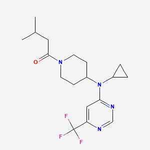 1-(4-{Cyclopropyl[6-(trifluoromethyl)pyrimidin-4-yl]amino}piperidin-1-yl)-3-methylbutan-1-one