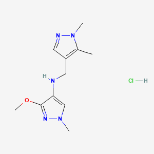 molecular formula C11H18ClN5O B12226548 N-[(1,5-dimethylpyrazol-4-yl)methyl]-3-methoxy-1-methylpyrazol-4-amine;hydrochloride 