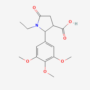 1-ethyl-5-oxo-2-(3,4,5-trimethoxyphenyl)pyrrolidine-3-carboxylic acid