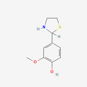 molecular formula C10H13NO2S B1222657 2-Methoxy-4-(1,3-thiazolidin-2-yl)phenol CAS No. 98896-96-9