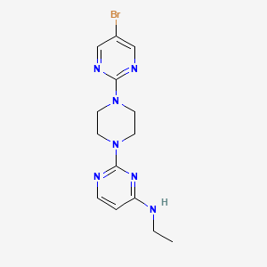 molecular formula C14H18BrN7 B12226584 2-[4-(5-bromopyrimidin-2-yl)piperazin-1-yl]-N-ethylpyrimidin-4-amine 