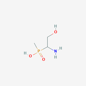 molecular formula C3H10NO3P B1222660 1-Amino-2-hydroxyethane P-methyl phosphonic acid CAS No. 94776-62-2