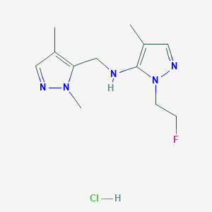 N-[(2,4-dimethylpyrazol-3-yl)methyl]-2-(2-fluoroethyl)-4-methylpyrazol-3-amine;hydrochloride