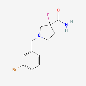 1-[(3-Bromophenyl)methyl]-3-fluoropyrrolidine-3-carboxamide