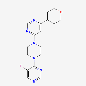 4-[4-(5-Fluoropyrimidin-4-yl)piperazin-1-yl]-6-(oxan-4-yl)pyrimidine