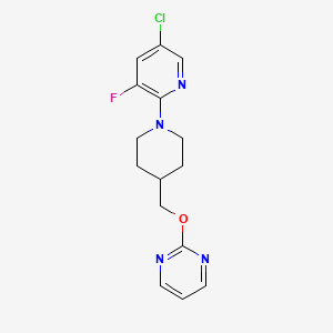 2-{[1-(5-Chloro-3-fluoropyridin-2-yl)piperidin-4-yl]methoxy}pyrimidine