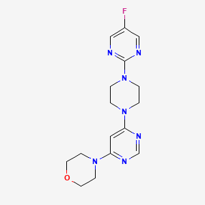 molecular formula C16H20FN7O B12226709 4-{6-[4-(5-Fluoropyrimidin-2-yl)piperazin-1-yl]pyrimidin-4-yl}morpholine 