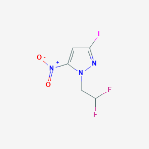 molecular formula C5H4F2IN3O2 B12226758 1-(2,2-Difluoroethyl)-3-iodo-5-nitro-1H-pyrazole 