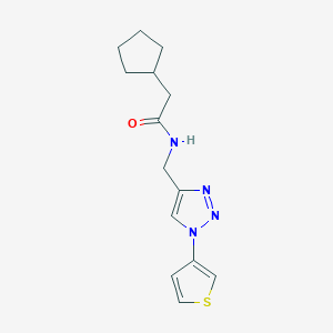 2-cyclopentyl-N-{[1-(thiophen-3-yl)-1H-1,2,3-triazol-4-yl]methyl}acetamide