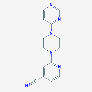 molecular formula C14H14N6 B12226777 2-[4-(Pyrimidin-4-yl)piperazin-1-yl]pyridine-4-carbonitrile 