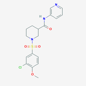 molecular formula C18H20ClN3O4S B1222679 1-(3-chloro-4-methoxyphenyl)sulfonyl-N-(3-pyridinyl)-3-piperidinecarboxamide 