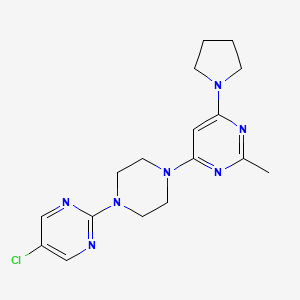 molecular formula C17H22ClN7 B12226829 4-[4-(5-Chloropyrimidin-2-yl)piperazin-1-yl]-2-methyl-6-(pyrrolidin-1-yl)pyrimidine 