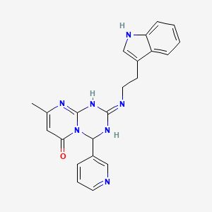 2-{[2-(1H-indol-3-yl)ethyl]amino}-8-methyl-4-(pyridin-3-yl)-1,4-dihydro-6H-pyrimido[1,2-a][1,3,5]triazin-6-one