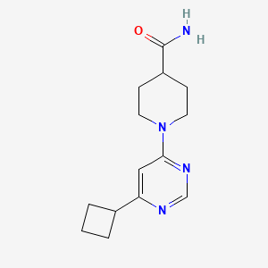 molecular formula C14H20N4O B12226855 1-(6-Cyclobutylpyrimidin-4-yl)piperidine-4-carboxamide 