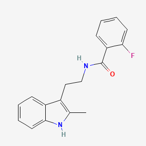 molecular formula C18H17FN2O B1222687 2-fluoro-N-[2-(2-methyl-1H-indol-3-yl)ethyl]benzamide CAS No. 442633-00-3