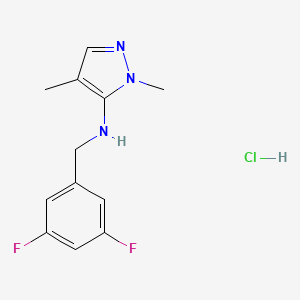 N-[(3,5-difluorophenyl)methyl]-2,4-dimethylpyrazol-3-amine;hydrochloride