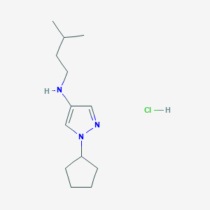 molecular formula C13H24ClN3 B12226886 1-cyclopentyl-N-(3-methylbutyl)pyrazol-4-amine;hydrochloride 