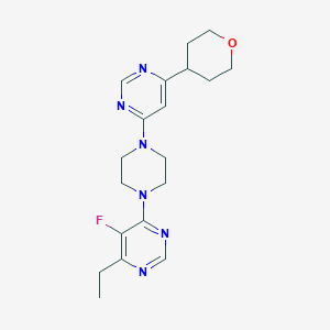 4-Ethyl-5-fluoro-6-{4-[6-(oxan-4-yl)pyrimidin-4-yl]piperazin-1-yl}pyrimidine