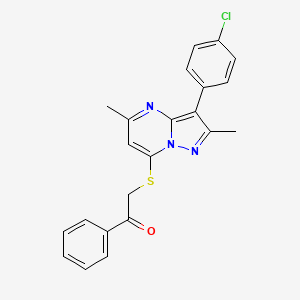 2-{[3-(4-Chlorophenyl)-2,5-dimethylpyrazolo[1,5-a]pyrimidin-7-yl]sulfanyl}-1-phenylethanone