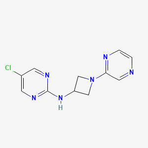 molecular formula C11H11ClN6 B12226984 5-chloro-N-[1-(pyrazin-2-yl)azetidin-3-yl]pyrimidin-2-amine 