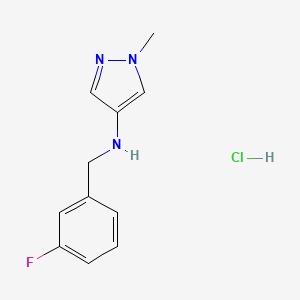 N-[(3-fluorophenyl)methyl]-1-methylpyrazol-4-amine;hydrochloride