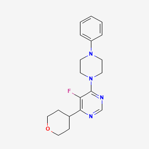 molecular formula C19H23FN4O B12226991 5-Fluoro-4-(oxan-4-yl)-6-(4-phenylpiperazin-1-yl)pyrimidine 