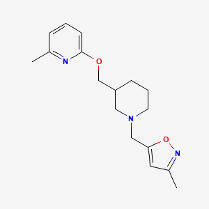 molecular formula C17H23N3O2 B12226997 2-Methyl-6-({1-[(3-methyl-1,2-oxazol-5-yl)methyl]piperidin-3-yl}methoxy)pyridine 