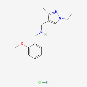 molecular formula C15H22ClN3O B12226998 1-(1-ethyl-3-methyl-1H-pyrazol-4-yl)-N-(2-methoxybenzyl)methanamine 