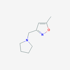 molecular formula C9H14N2O B12227004 5-Methyl-3-[(pyrrolidin-1-yl)methyl]-1,2-oxazole 