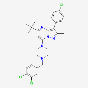 5-Tert-butyl-3-(4-chlorophenyl)-7-[4-(3,4-dichlorobenzyl)piperazin-1-yl]-2-methylpyrazolo[1,5-a]pyrimidine