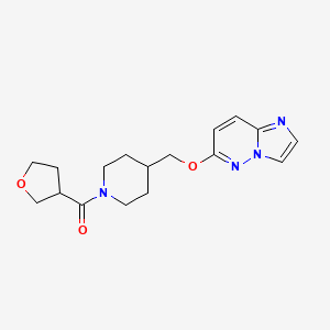 molecular formula C17H22N4O3 B12227035 4-({Imidazo[1,2-b]pyridazin-6-yloxy}methyl)-1-(oxolane-3-carbonyl)piperidine 