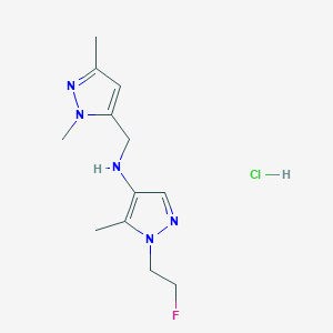 N-[(2,5-dimethylpyrazol-3-yl)methyl]-1-(2-fluoroethyl)-5-methylpyrazol-4-amine;hydrochloride