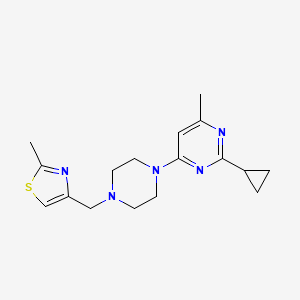 2-Cyclopropyl-4-methyl-6-{4-[(2-methyl-1,3-thiazol-4-yl)methyl]piperazin-1-yl}pyrimidine