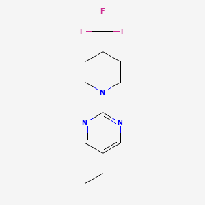 molecular formula C12H16F3N3 B12227057 5-Ethyl-2-[4-(trifluoromethyl)piperidin-1-yl]pyrimidine 