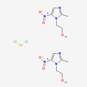 molecular formula C12H18Cl2N6O6Pt B1222706 Dichlorobis(1-(2-hydroxyethyl)-2-methyl-5-nitroimidazole)platinum (II) CAS No. 84151-71-3