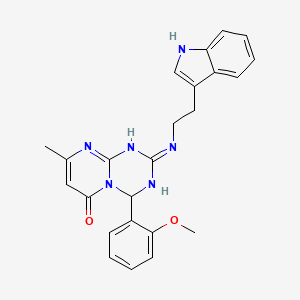 2-{[2-(1H-indol-3-yl)ethyl]amino}-4-(2-methoxyphenyl)-8-methyl-1,4-dihydro-6H-pyrimido[1,2-a][1,3,5]triazin-6-one