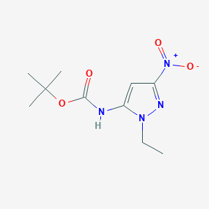 molecular formula C10H16N4O4 B12227106 tert-butyl (1-ethyl-3-nitro-1H-pyrazol-5-yl)carbamate 