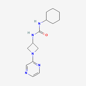 molecular formula C14H21N5O B12227125 1-Cyclohexyl-3-[1-(pyrazin-2-yl)azetidin-3-yl]urea 