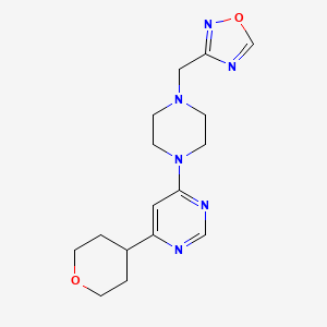 4-{4-[(1,2,4-Oxadiazol-3-yl)methyl]piperazin-1-yl}-6-(oxan-4-yl)pyrimidine