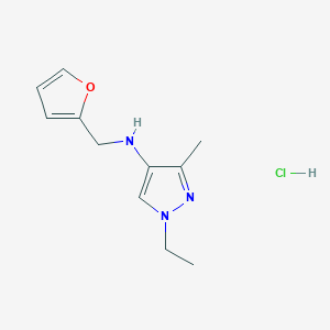 molecular formula C11H16ClN3O B12227207 1-Ethyl-N-(2-furylmethyl)-3-methyl-1H-pyrazol-4-amine 