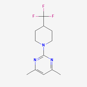 molecular formula C12H16F3N3 B12227226 4,6-Dimethyl-2-[4-(trifluoromethyl)piperidin-1-yl]pyrimidine 