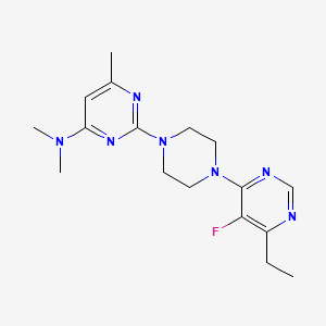 molecular formula C17H24FN7 B12227231 2-[4-(6-ethyl-5-fluoropyrimidin-4-yl)piperazin-1-yl]-N,N,6-trimethylpyrimidin-4-amine 