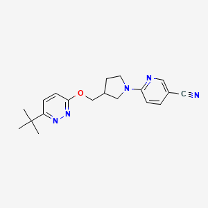 molecular formula C19H23N5O B12227243 6-(3-{[(6-Tert-butylpyridazin-3-yl)oxy]methyl}pyrrolidin-1-yl)pyridine-3-carbonitrile 