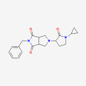 molecular formula C20H23N3O3 B12227246 2-Benzyl-5-(1-cyclopropyl-2-oxopyrrolidin-3-yl)-octahydropyrrolo[3,4-c]pyrrole-1,3-dione 