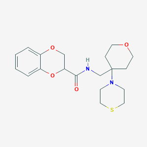 N-{[4-(thiomorpholin-4-yl)oxan-4-yl]methyl}-2,3-dihydro-1,4-benzodioxine-2-carboxamide