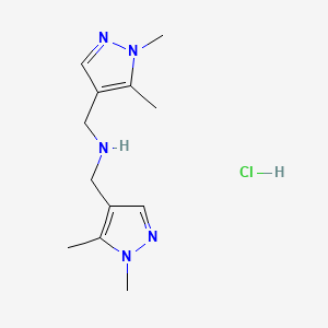 1-(1,5-dimethylpyrazol-4-yl)-N-[(1,5-dimethylpyrazol-4-yl)methyl]methanamine;hydrochloride