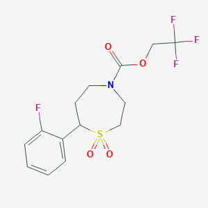 2,2,2-Trifluoroethyl 7-(2-fluorophenyl)-1,4-thiazepane-4-carboxylate 1,1-dioxide