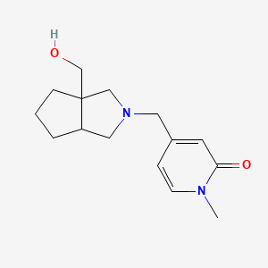 molecular formula C15H22N2O2 B12227360 4-{[3a-(Hydroxymethyl)-octahydrocyclopenta[c]pyrrol-2-yl]methyl}-1-methyl-1,2-dihydropyridin-2-one 